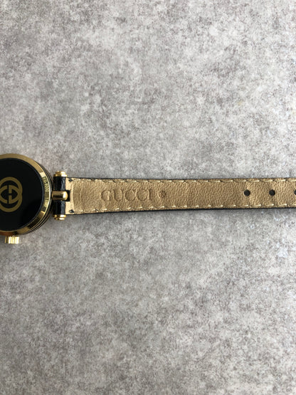 GUCCI Logo Quartz Watch Gold×Black 2040L Vintage 4eerzi