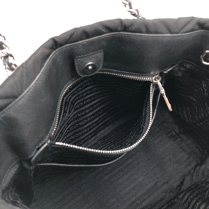 PRADA Triangle Logo Handbag Chain Shoulder bag Black 1BG740 Vintage vfbw8x