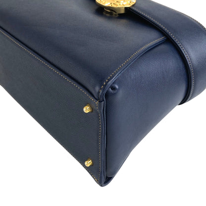 VALENTINO GARAVANI Top Handle Handbag Blue Vintage d5kjkj