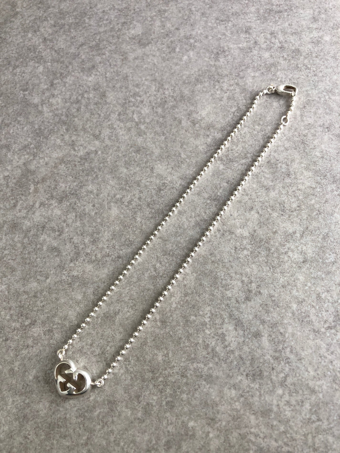 GUCCI Interlocking SILVER925 Necklace Silver Vintage 86xzbs