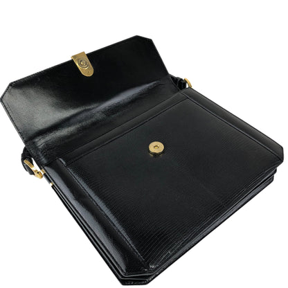 Yves Saint Laurent YSL Logo Shoulder bag Black Vintage m3beni
