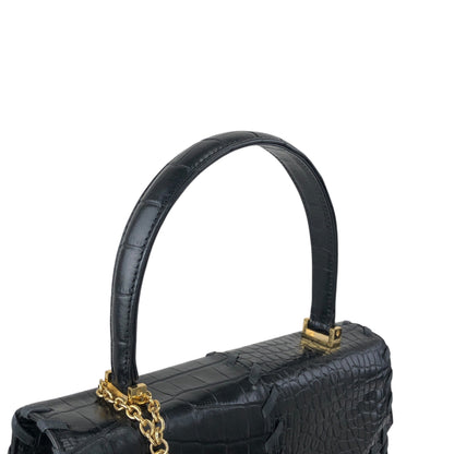 Yves Saint Laurent YSL Charm Handbag Black Vintage dxsc3k