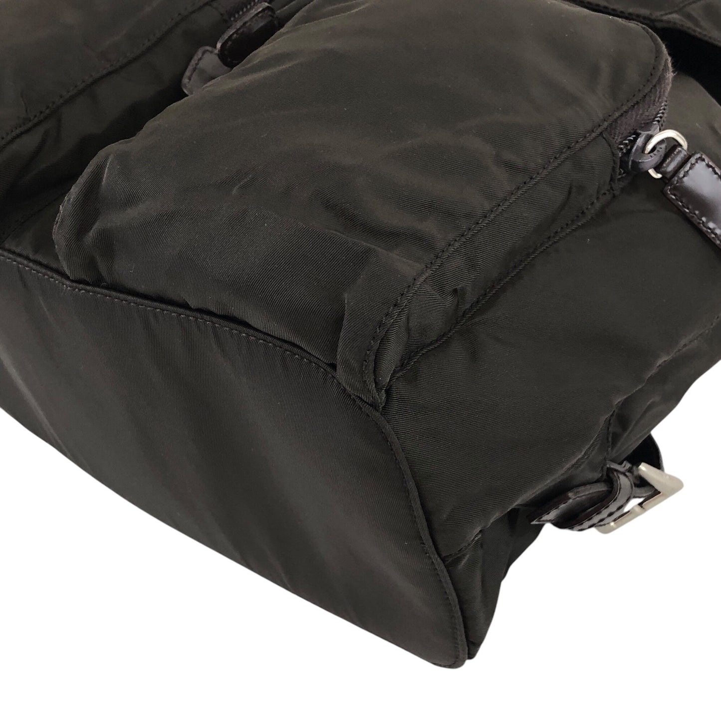 PRADA Triangle Logo Double Pocket Backpack Brown Vintage 65znig