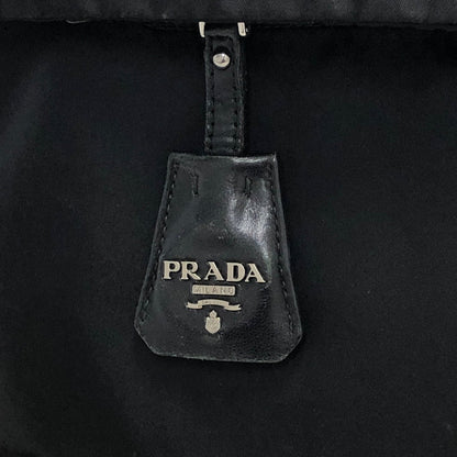PRADA Triangle Logo Logo Motif Nylon Reversible Handbag Black Vintage arvf8t