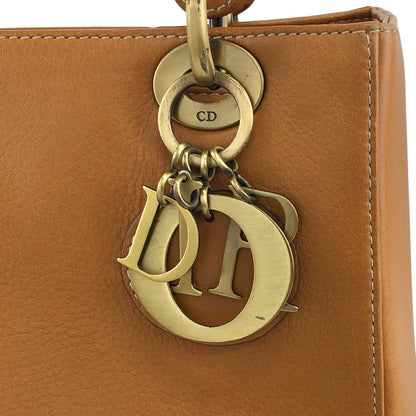 Christian Dior Lady Dior Charm Handbag Brown Vintage 5f6z3d