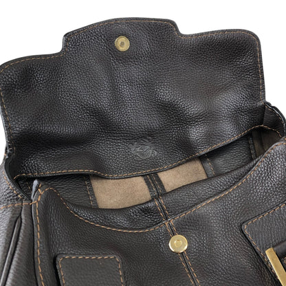 LOEWE Logo Embossed Handbag Brown Vintage s7e7fm