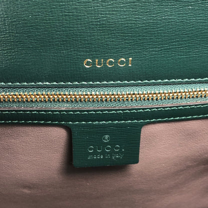 GUCCI Belt Motif Handbag Green Vintage 2vw4nm