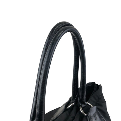PRADA Triangle Logo Handbag Totebag Black Vintage wd67a4