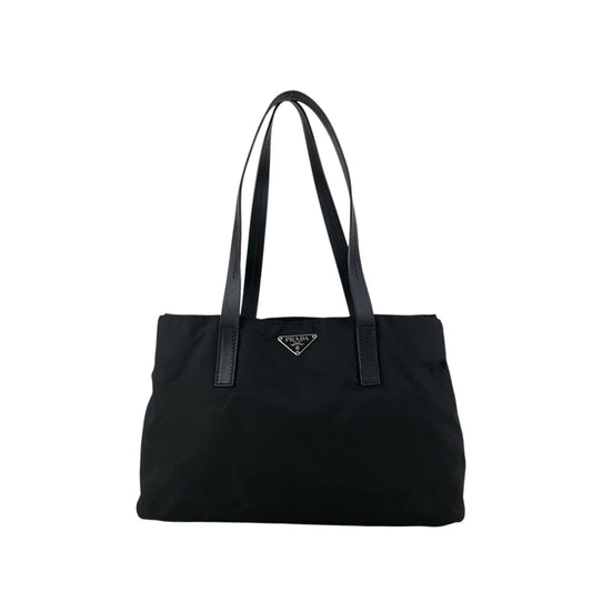 PRADA Tessuto Triangle Logo Totebag Black Vintage m6zub7