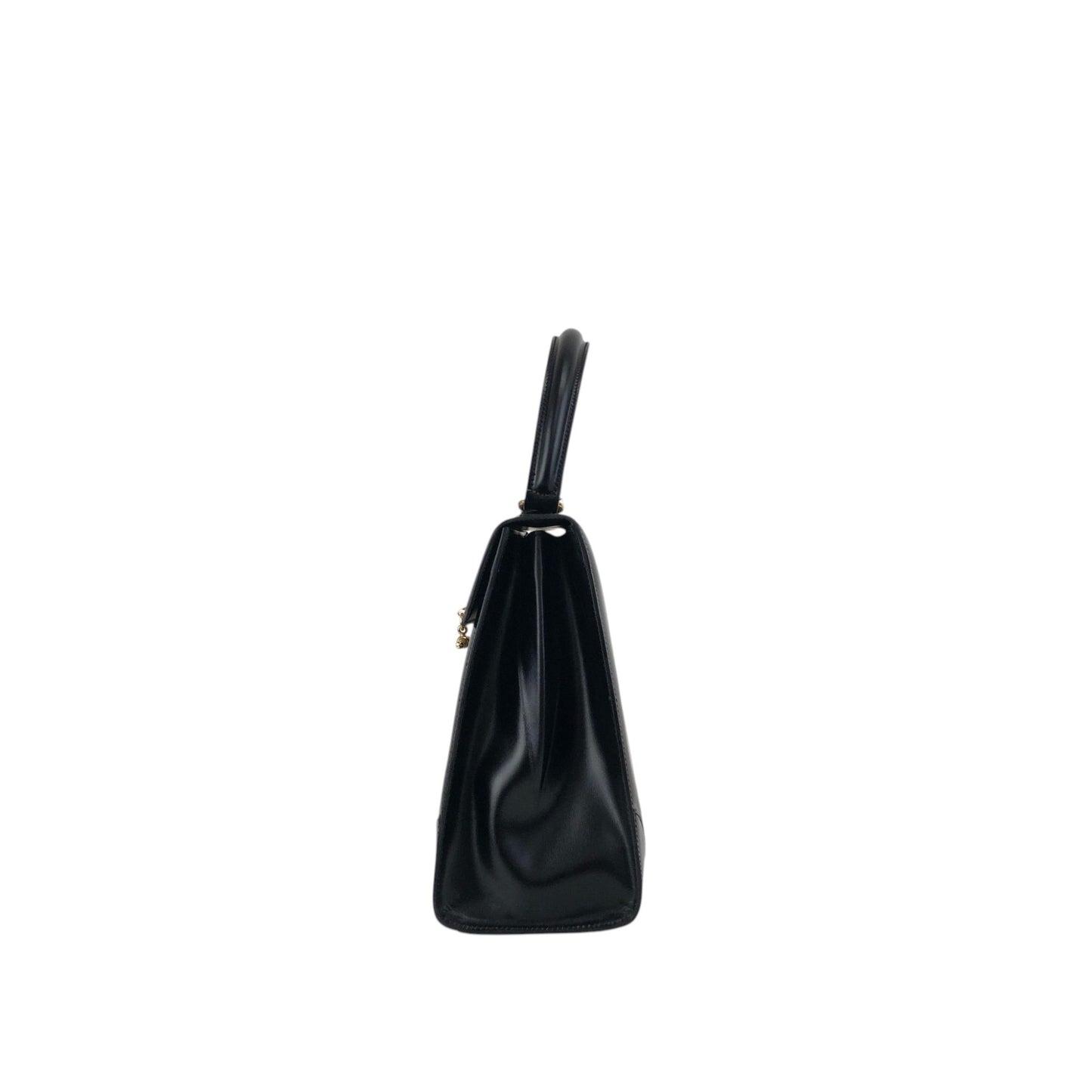CELINE Gancini Two-way Handbag Shoulder bag Black Vintage nifgs8