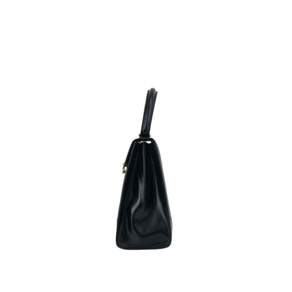 CELINE Gancini Two-way Handbag Shoulder bag Black Vintage nifgs8