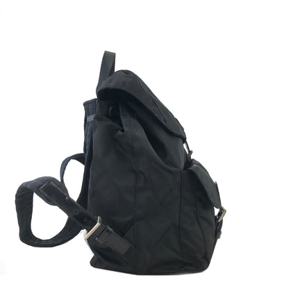 PRADA Triangle Logo Nylon Backpack Black Vintage hfi7ks