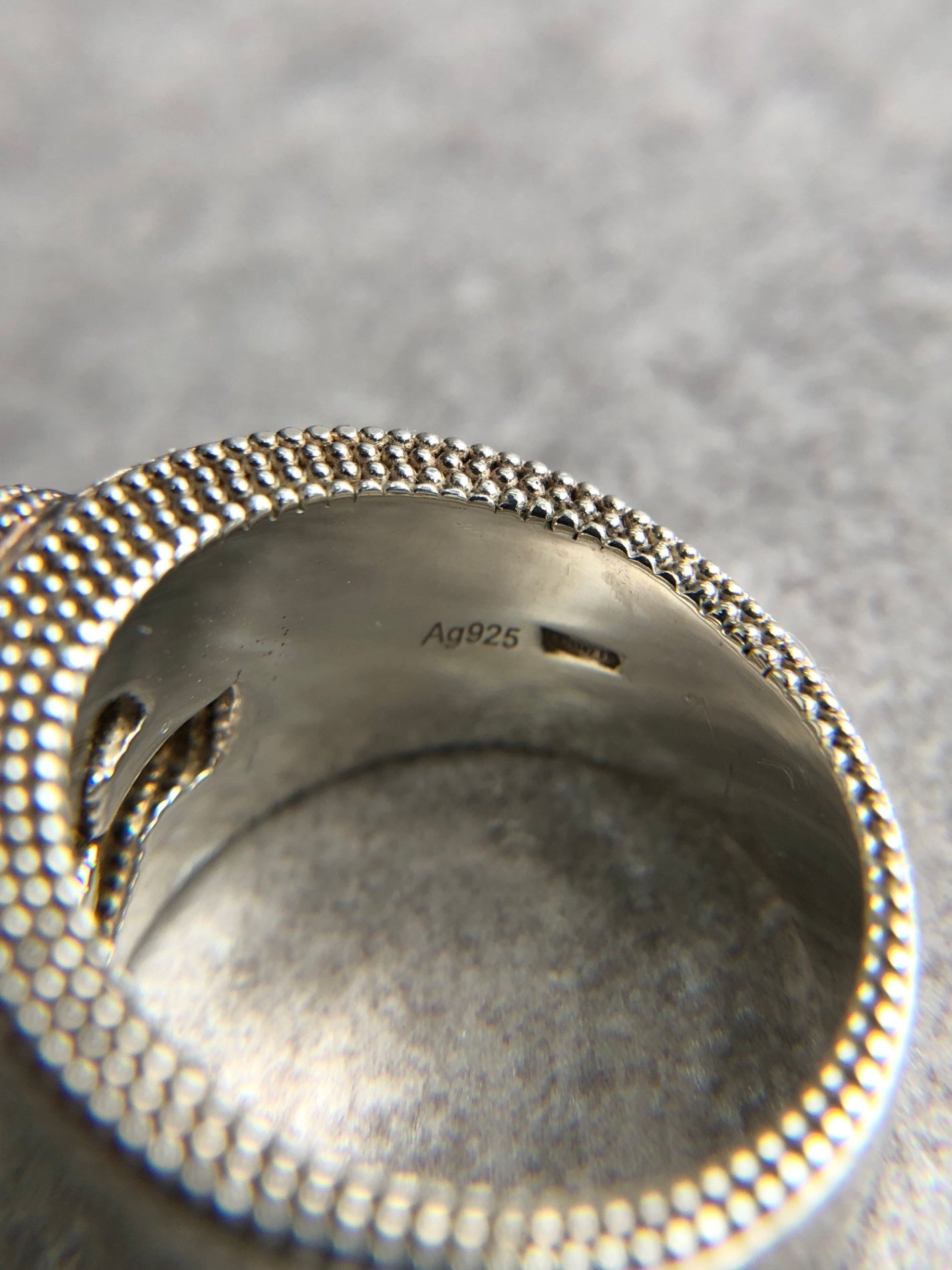 GUCCI Interlocking Ring Silver 925SILVER Vintage 3s6yb3