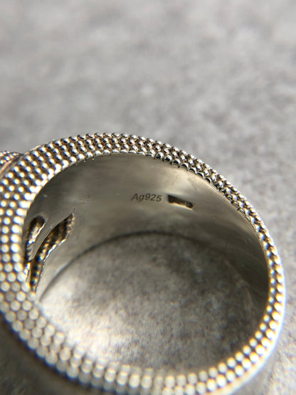 GUCCI Interlocking Ring Silver 925SILVER Vintage 3s6yb3