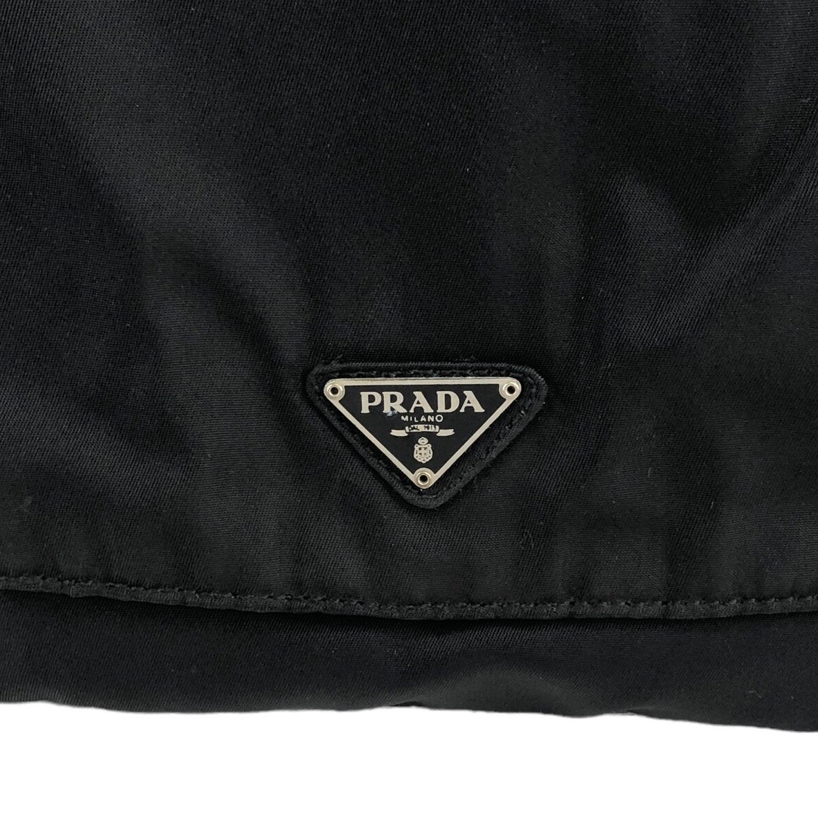 PRADA Triangle Logo Shoulder bag Black Vintage 6dzixf