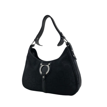 Salvatore Ferragamo Gancini Shoulder bag Black Vintage fxsbuf