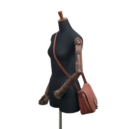 PRADA Logo Front Buckle  Shoulder bag Brown Vintage rhwnn2