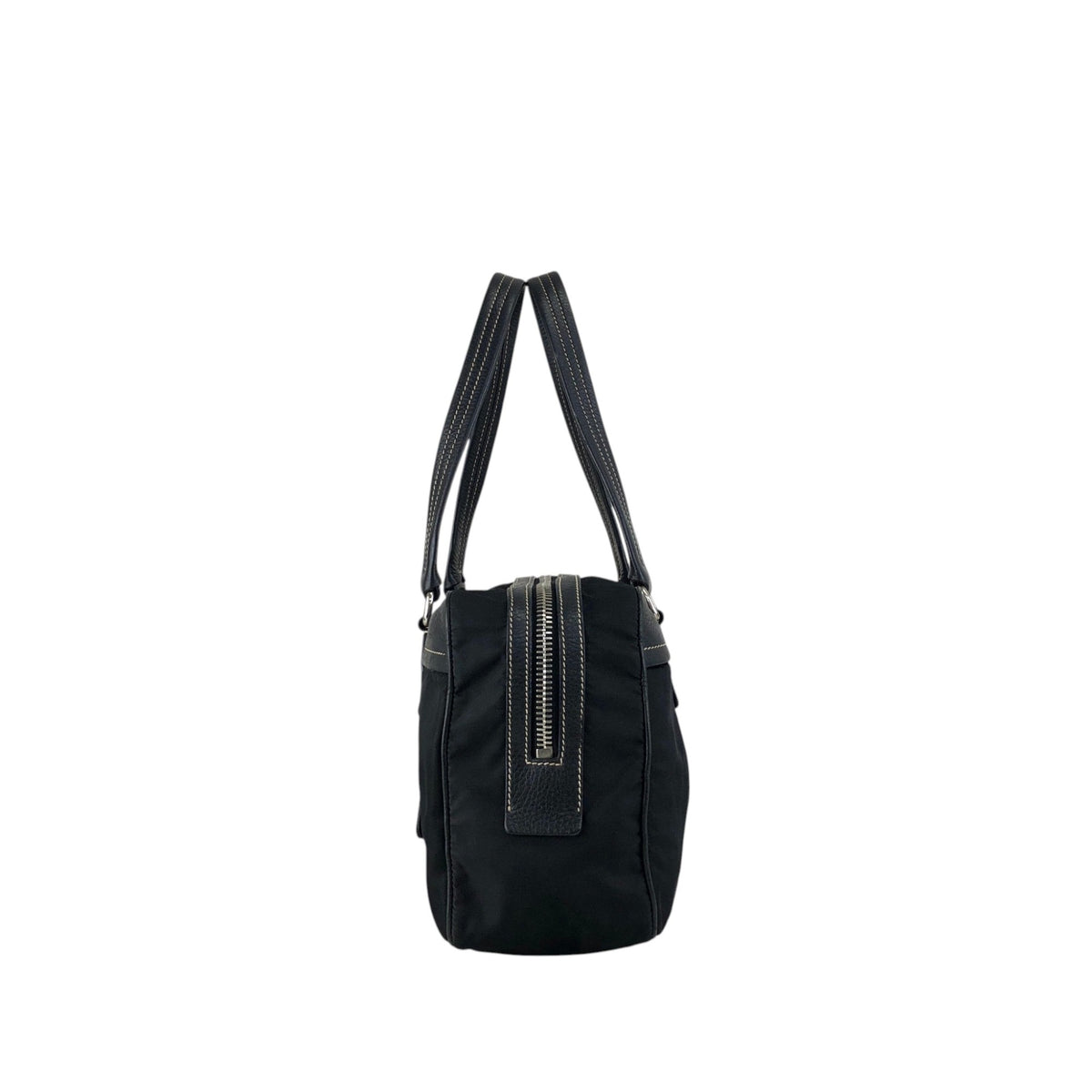 PRADA Logo Boston bag Totebag Black Vintage b57rj5