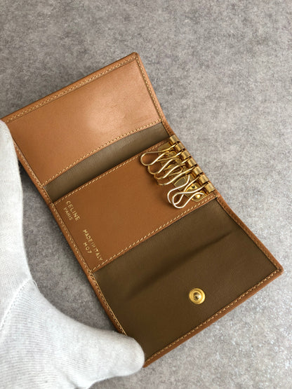 CELINE Macadam Blason Key Case Brown Vintage ugjspr