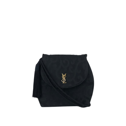 Yves Saint Laurent YSL Logo Shoulder bag Black Vintage dw4znj