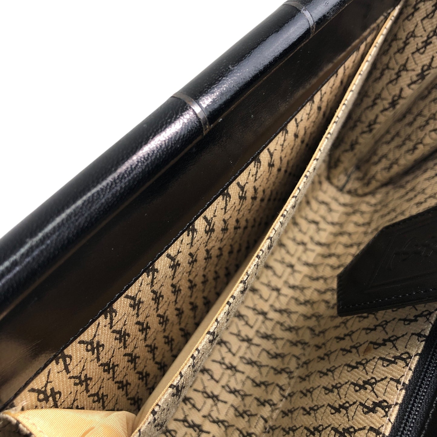 Yves Saint Laurent YSL Logo Clutch bag Black Vintage xv8d62