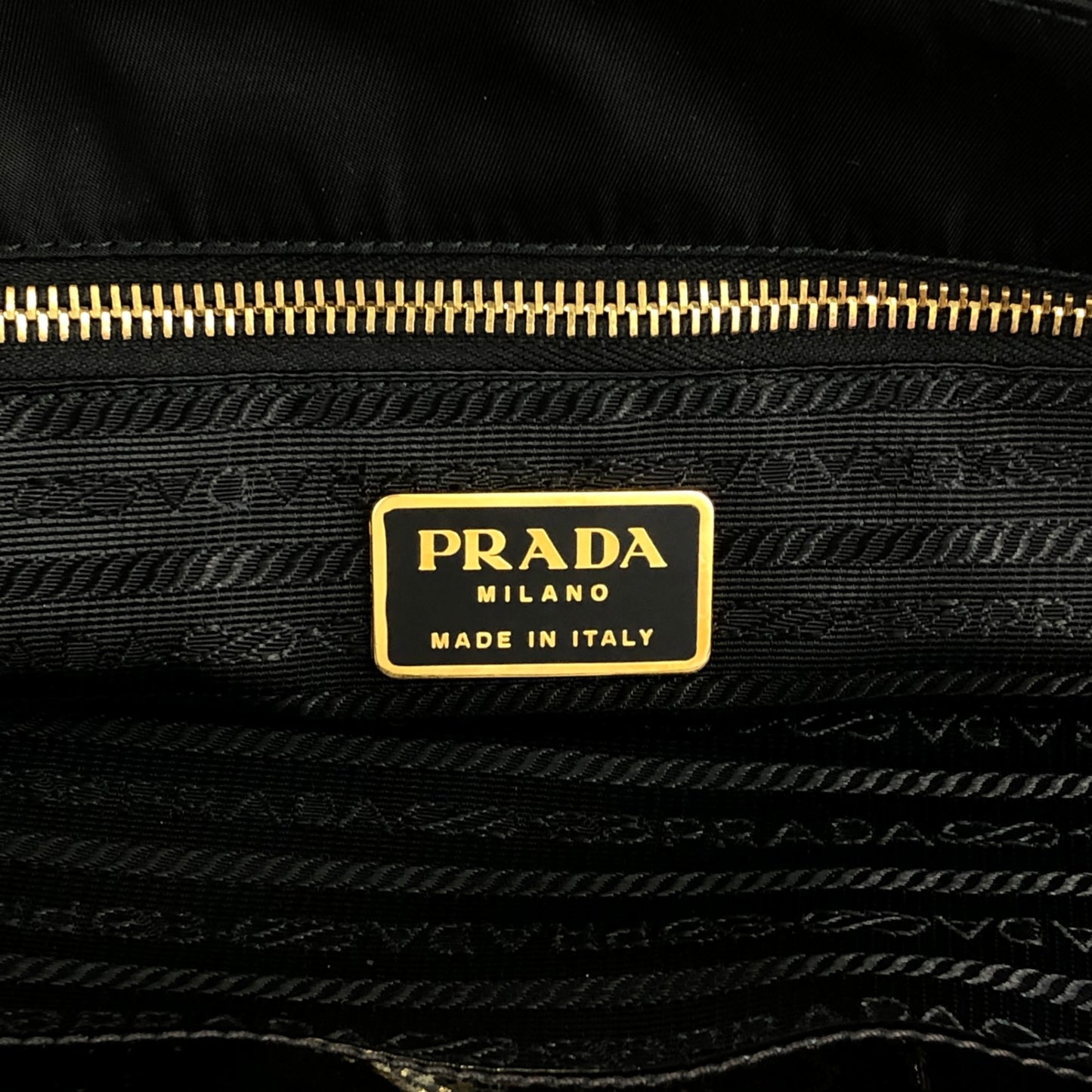 PRADA Tessuto Logo Handbag Black Vintage cmchvi