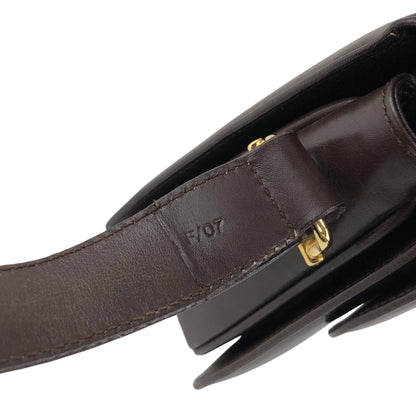 CELINE Horse Bit Flap Shoulder bag Brown Vintage 7atjbx