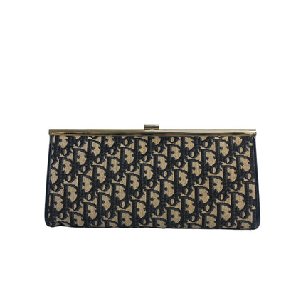 Christian Dior Jacquard Clutch bag Navy Vintage wirc44