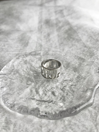 Christian Dior Logo Motif Ring Silver SILVER925 Vintage 8digxf