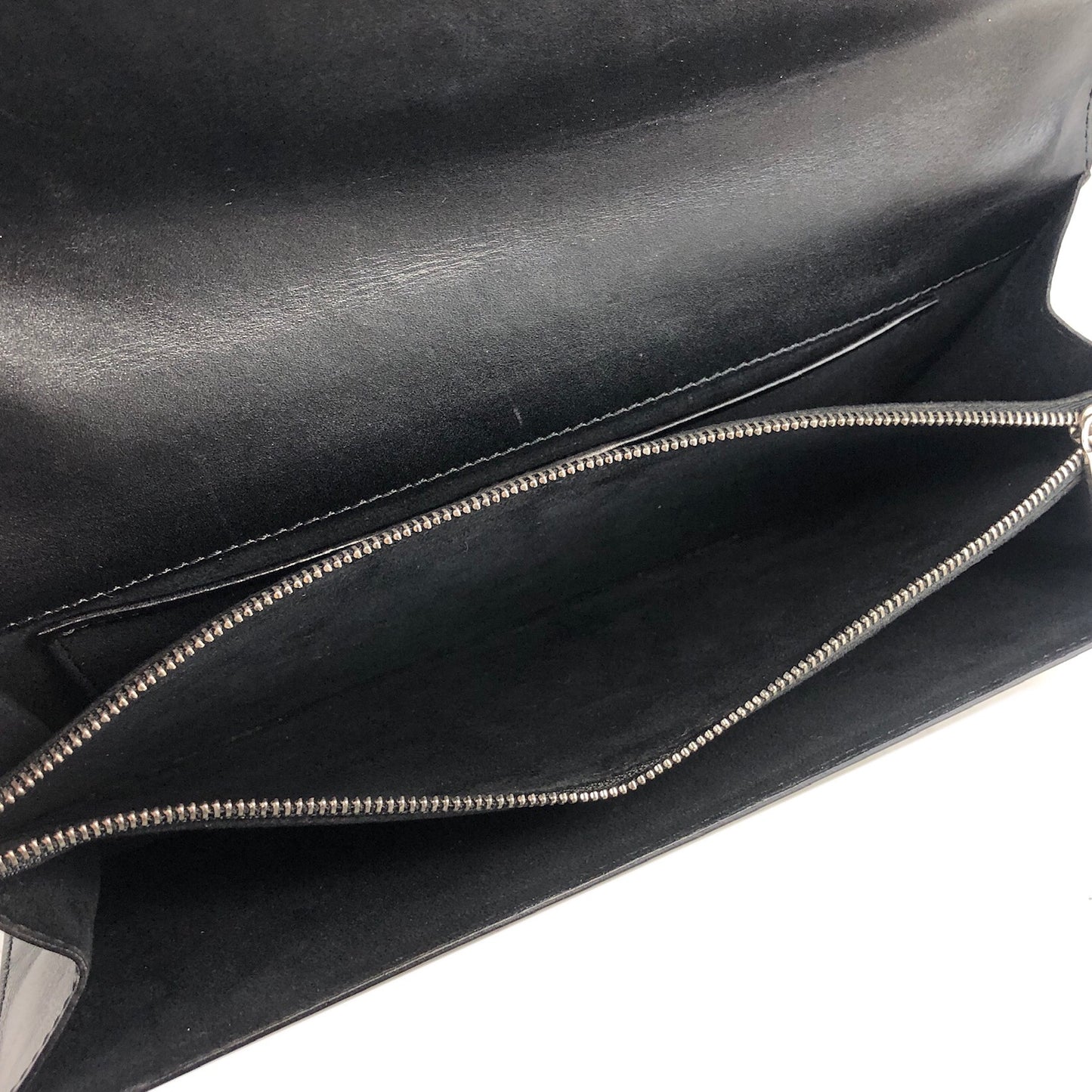 CELINE Blason Metal Corner Leather Handbag Black Vintage zepdjs
