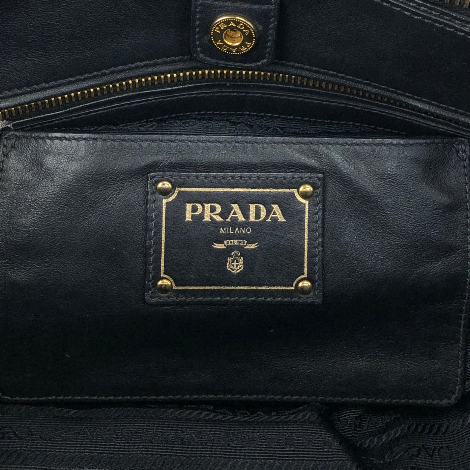PRADA Logo Two-way Boston bag Shoulder bag Black Vintage k82hca