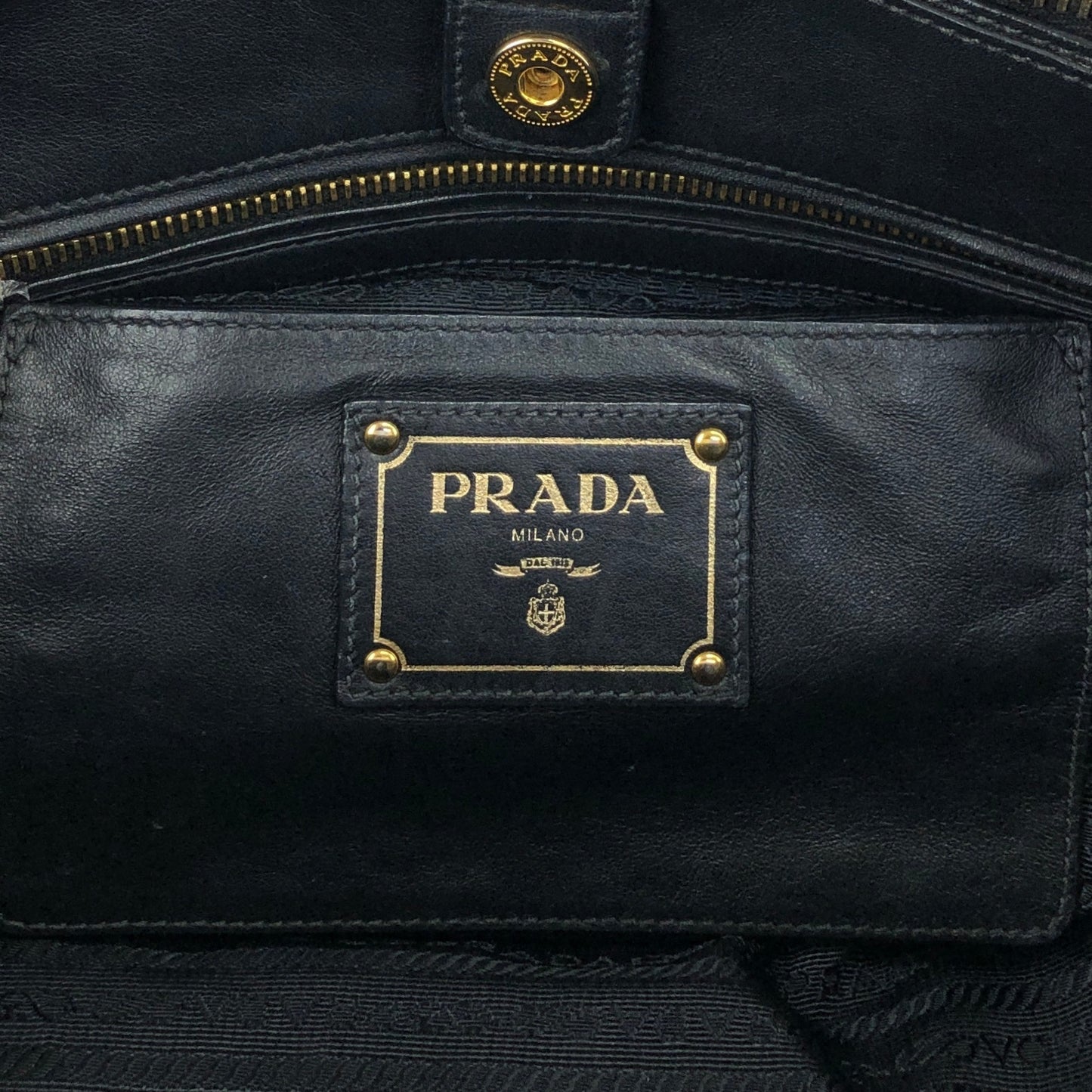 PRADA Logo Two-way Boston bag Shoulder bag Black Vintage k82hca