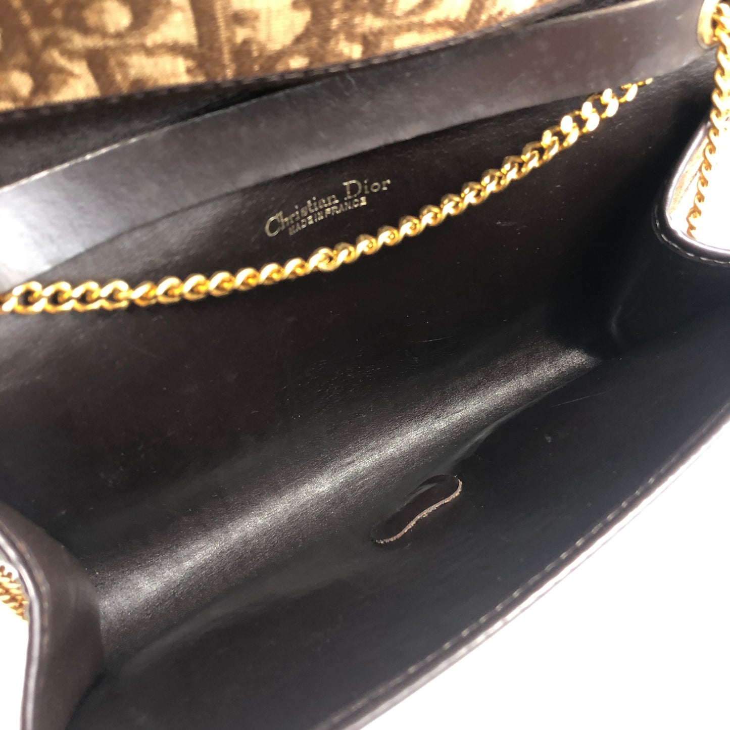 Christian Dior Trotter Chain Shoulder bag Brown Vintage vtj724