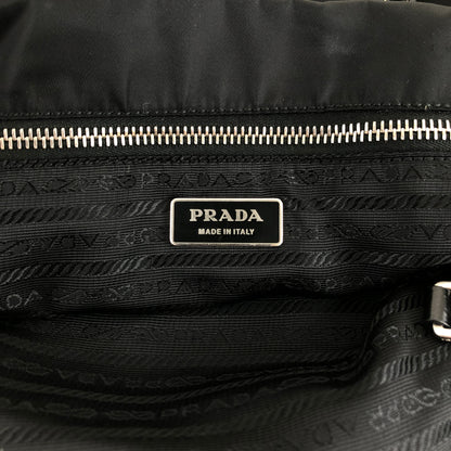 PRADA Tessuto Triangle Logo Totebag Black Vintage 7waabg