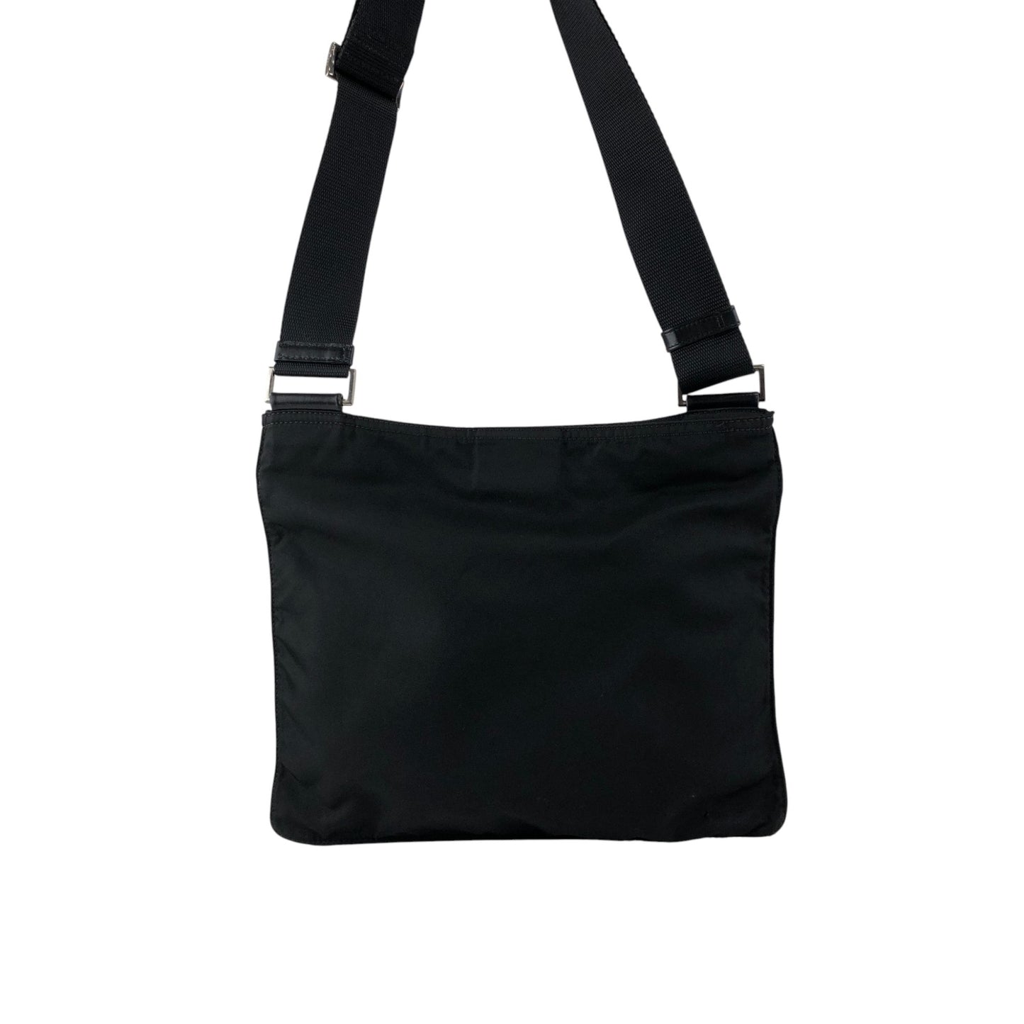 PRADA Tessuto Triangle Logo Shoulder bag Black Vintage mdycd2