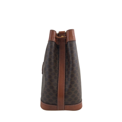 CELINE Macadam Blason Drawstring Shoulder bag Brown Vintage a78fuy