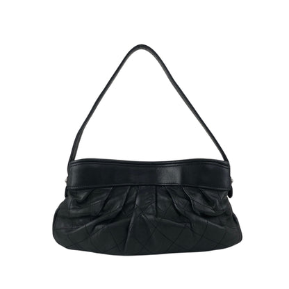 CHANEL Matelasse Logo Shoulder bag Black Vintage mwt523