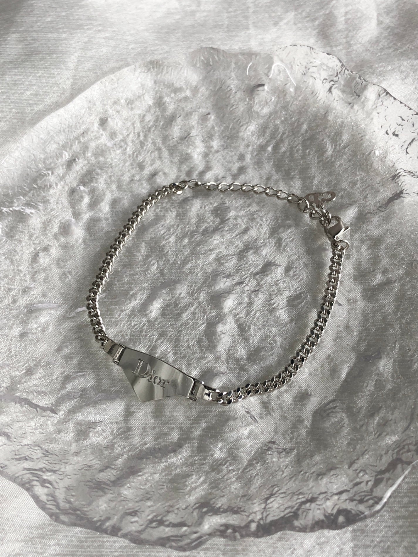Christian Dior Logo Bracelet Silver Vintage 7imfwt