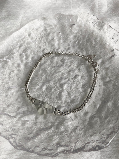 Christian Dior Logo Bracelet Silver Vintage 7imfwt