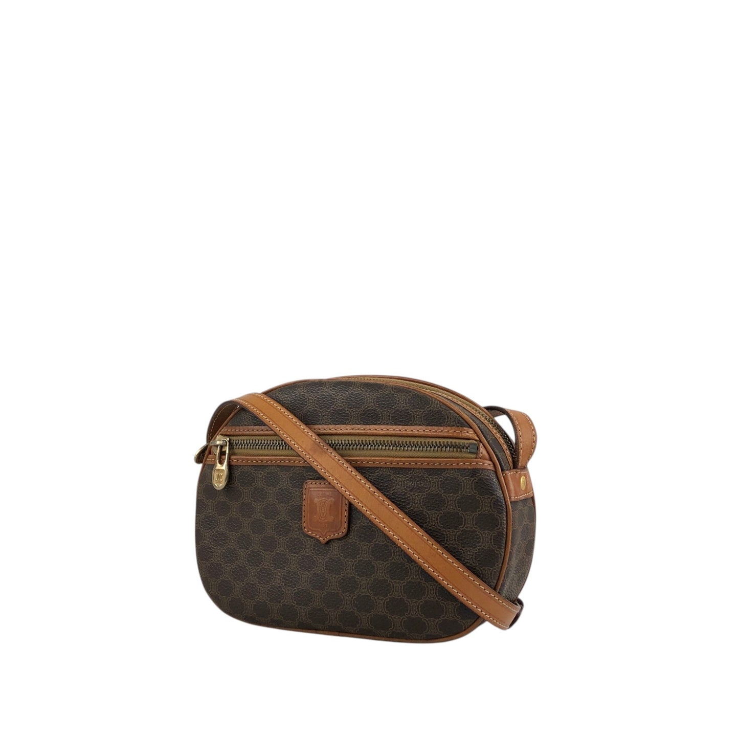CELINE Macadam Blason Shoulder bag Brown Vintage 6vn8af