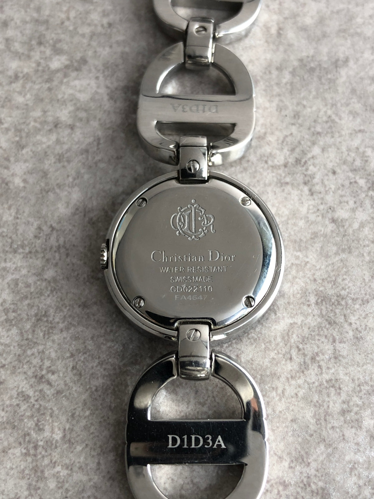 Christian Dior Logo Quartz Watch Silver CD022110 FA4647 Vintage drenb7