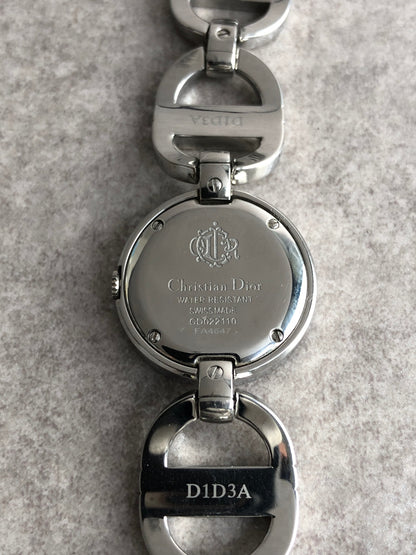 Christian Dior Logo Quartz Watch Silver CD022110 FA4647 Vintage drenb7