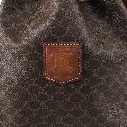 CELINE Macadam Blason Drawstring Shoulder bag Brown Vintage 7kmwfd
