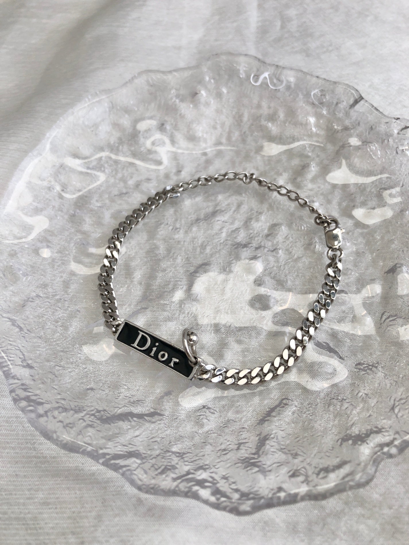 Christian Dior Logo Bracelet Silver Vintage ayaufm