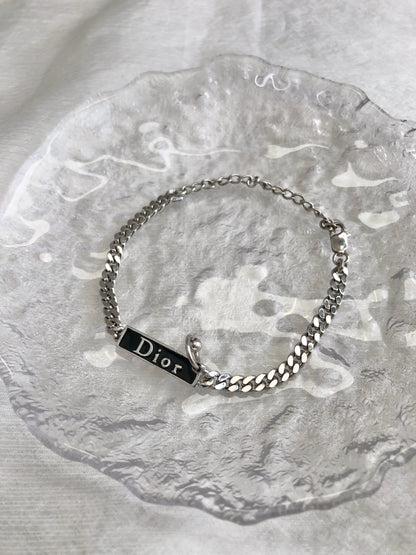Christian Dior Logo Bracelet Silver Vintage ayaufm