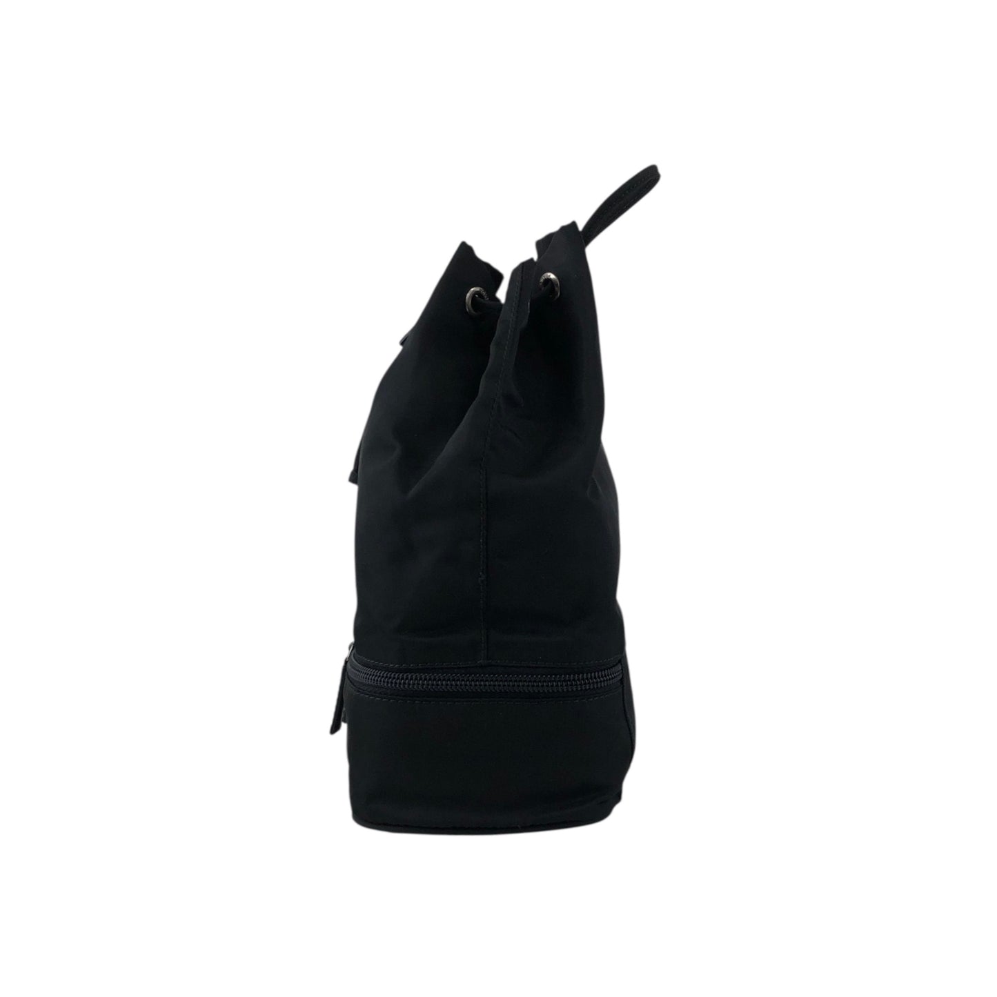 PRADA Tessuto Triangle Logo Drawstring Small Handbag Black Vintage erv6gi
