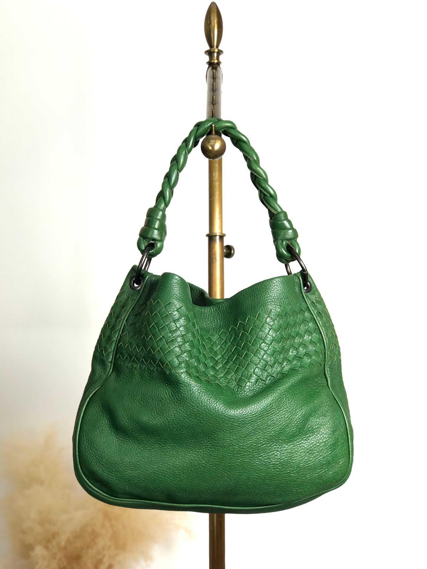 Bottega Veneta Intrecciato Shoulder bag Green Vintage bt6kue