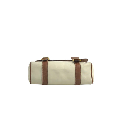 CELINE Blason Shoulder bag White×Brown Vintage ue3evj