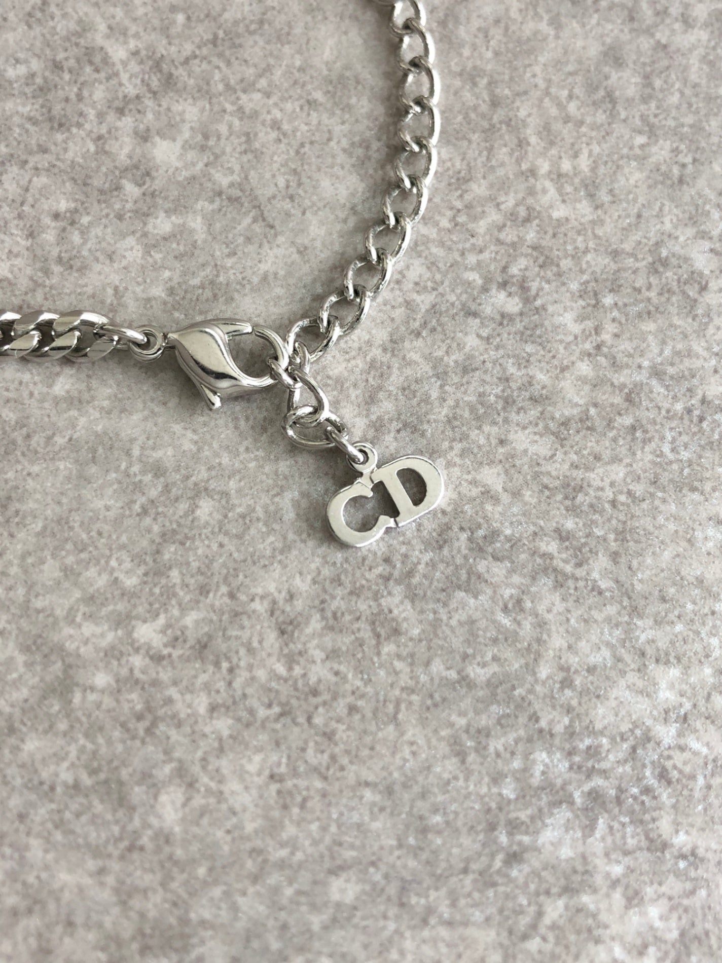 Christian Dior CD Logo Bracelet Silver Vintage isyvk5
