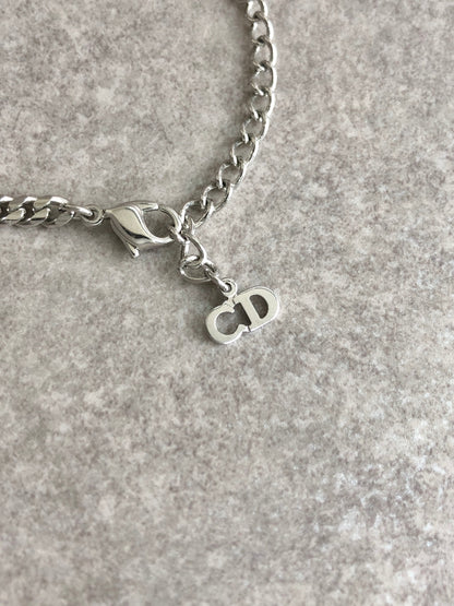 Christian Dior CD Logo Bracelet Silver Vintage isyvk5